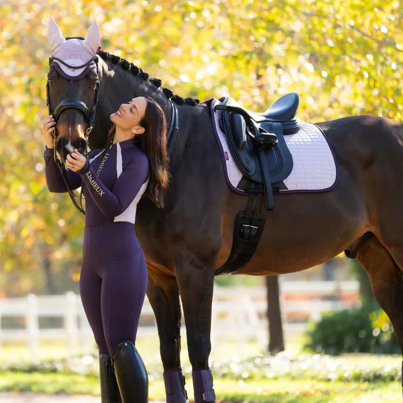 LeMieux Suede Dressage Square - Lilac-3