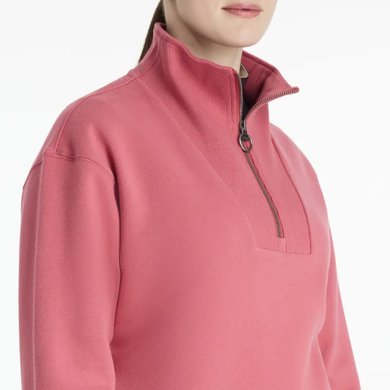 LeMieux Ladies Keira Quarter Zip Sweat - Cranberry-3