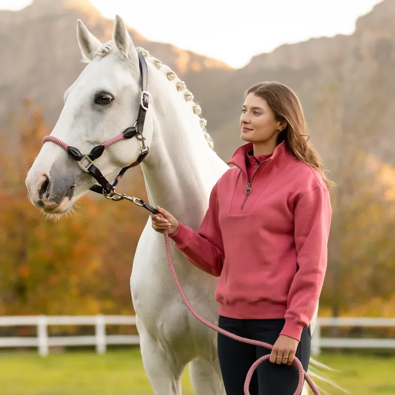 LeMieux Ladies Keira Quarter Zip Sweat - Cranberry-4