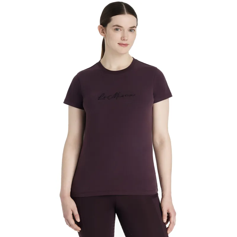 LeMieux Ladies Classique Sparkle T-shirt - Damson-1