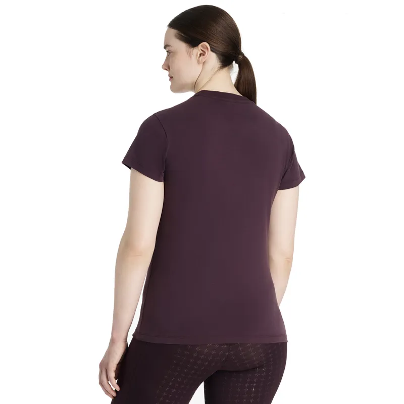 LeMieux Ladies Classique Sparkle T-shirt - Damson-2