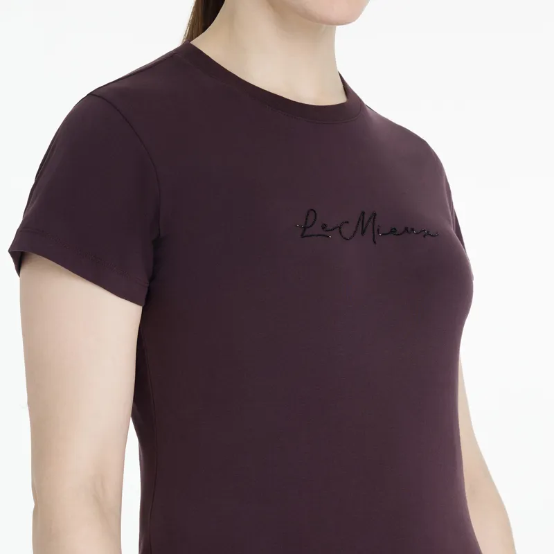 LeMieux Ladies Classique Sparkle T-shirt - Damson-3