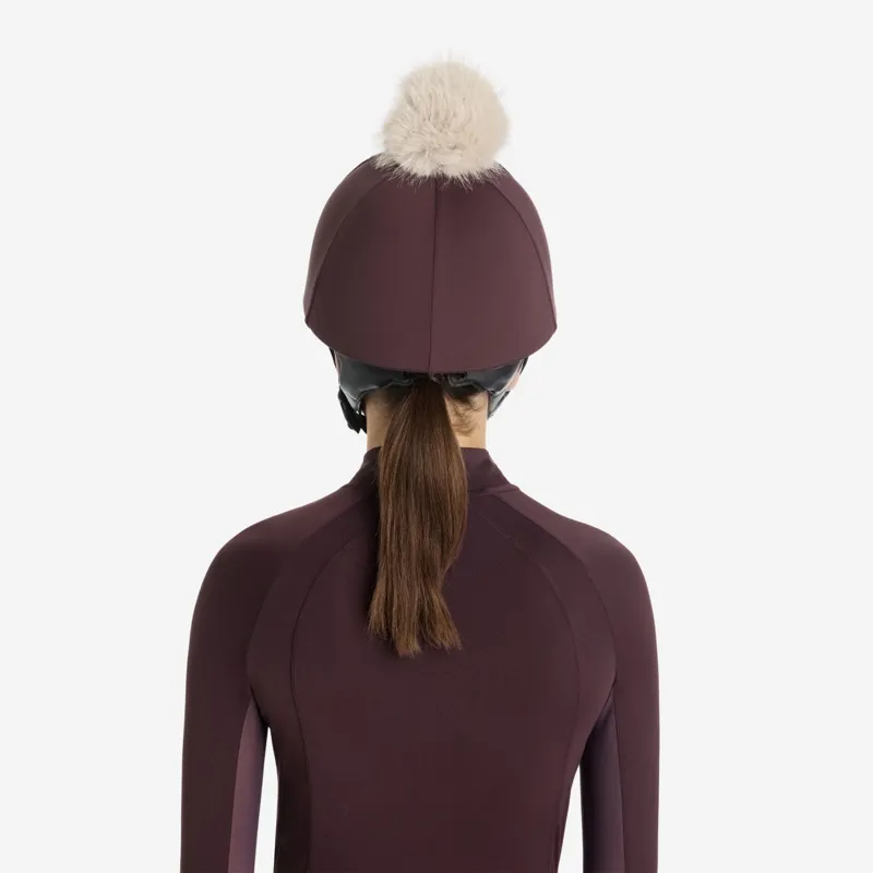 LeMieux Classique Pom Hat Silk - Damson-2