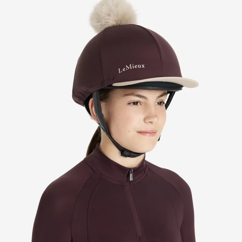 LeMieux Classique Pom Hat Silk - Damson-1