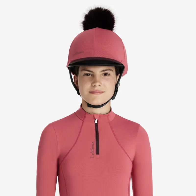 LeMieux Classique Pom Hat Silk - Cranberry