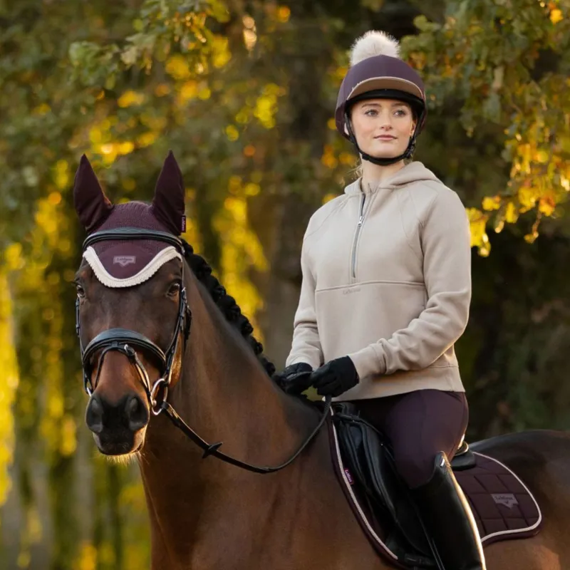 LeMieux Classique Pom Hat Silk - Damson-3