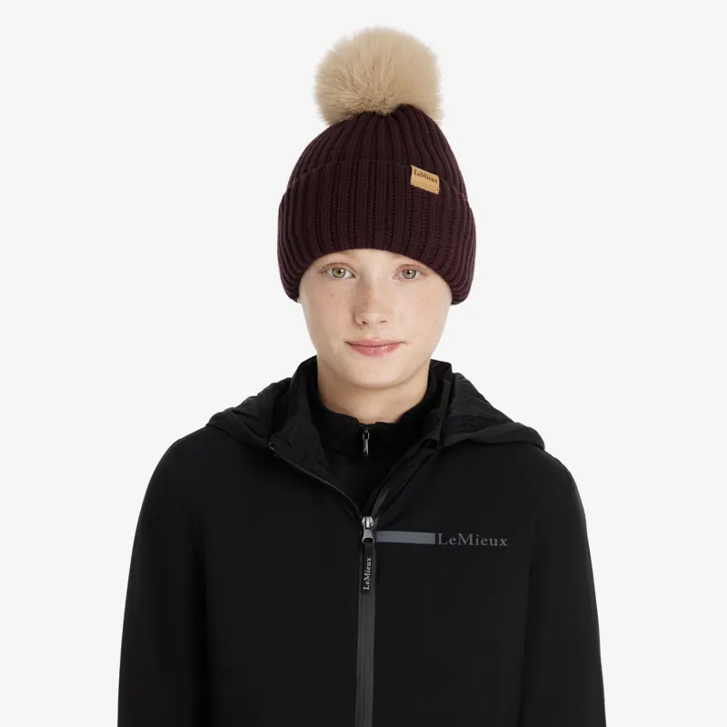 LeMieux Clara Rib Beanie - Damson-1