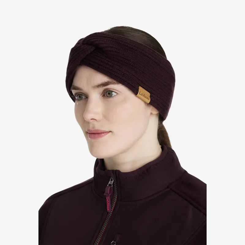 LeMieux Clara Rib Knot Headband - Damson-1
