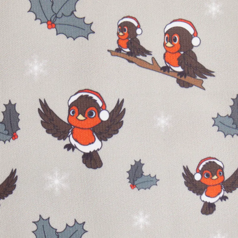 LeMieux Footsie Socks Xmas Robins - Almond-2