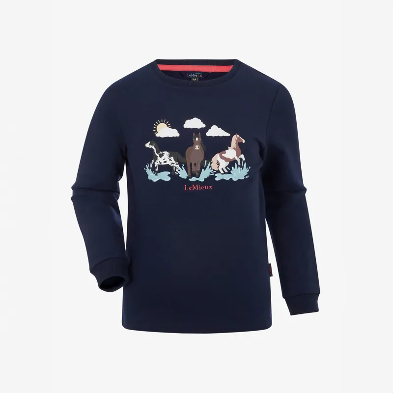 LeMieux Mini Poppy Long Sleeve Top - Navy