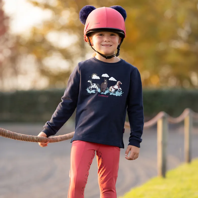 LeMieux Mini Poppy Long Sleeve Top - Navy-4