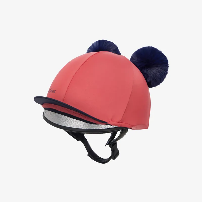 LeMieux Mini Double Pom Hat Silk - Cranberry-4