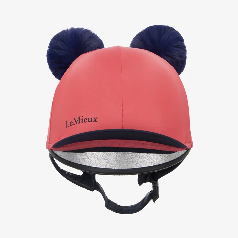 LeMieux Mini Double Pom Hat Silk - Cranberry-2