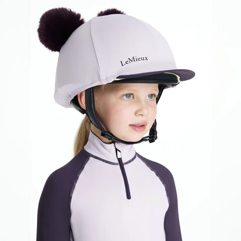 LeMieux Mini Double Pom Hat Silk - Lilac-3