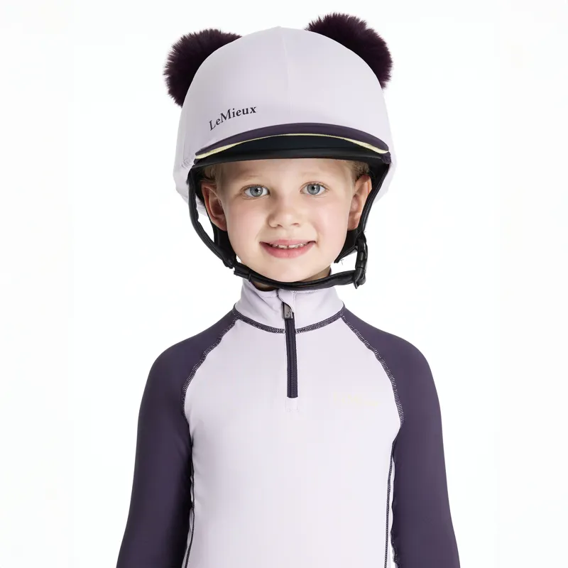 LeMieux Mini Double Pom Hat Silk - Lilac-1