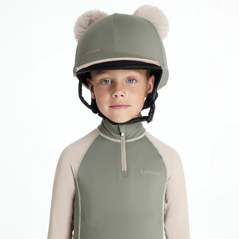 LeMieux Mini Double Pom Hat Silk - Rosemary-3