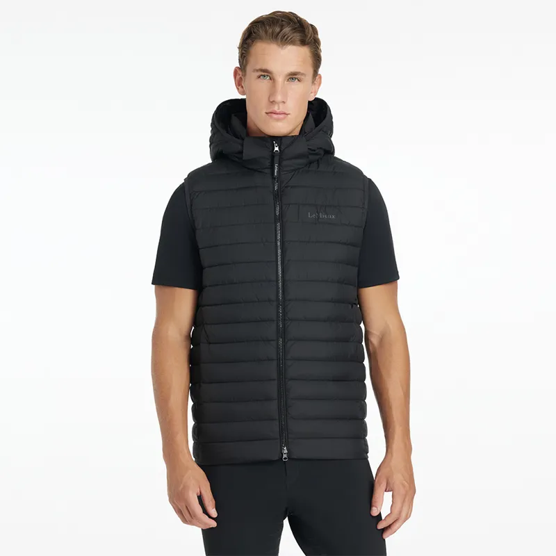 LeMieux Mens Hooded Puffer Gilet - Black-1