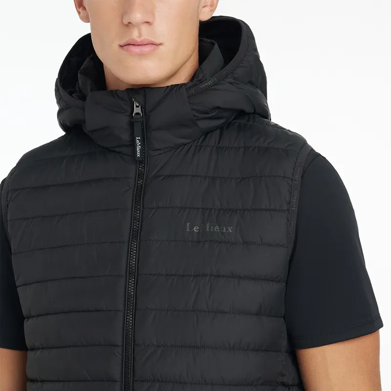 LeMieux Mens Hooded Puffer Gilet - Black-3