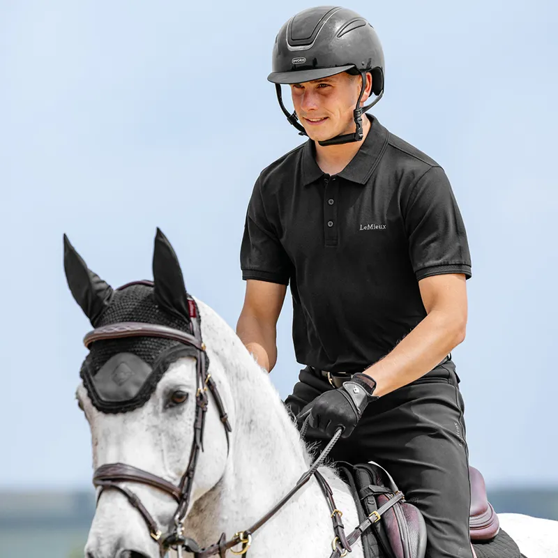 LeMieux Mens Classique Polo Shirt - Black-5