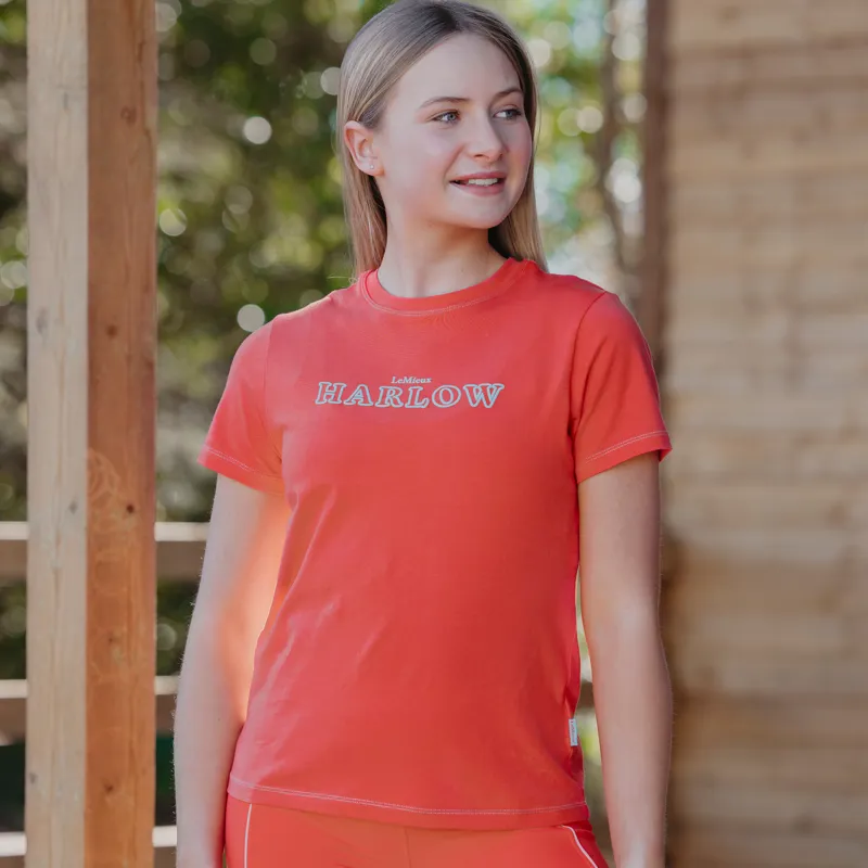 LeMieux Harlow Young Rider Classic T-Shirt - Coral Crush-3