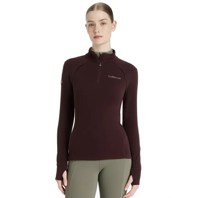 LeMieux Ladies Frances Quarter Zip Fleece - Damson-1