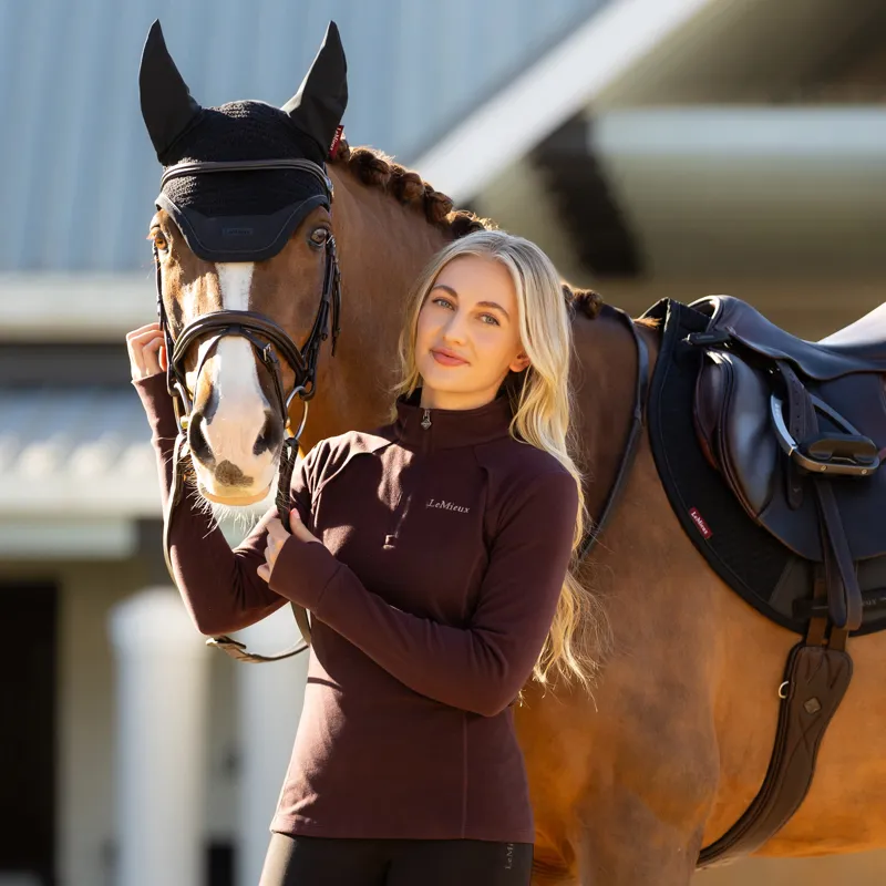 LeMieux Ladies Frances Quarter Zip Fleece - Damson-4