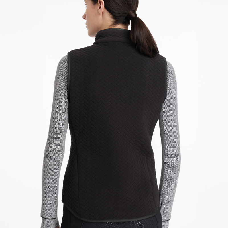 LeMieux Aspen Herringbone Fleece Gilet - Black-1