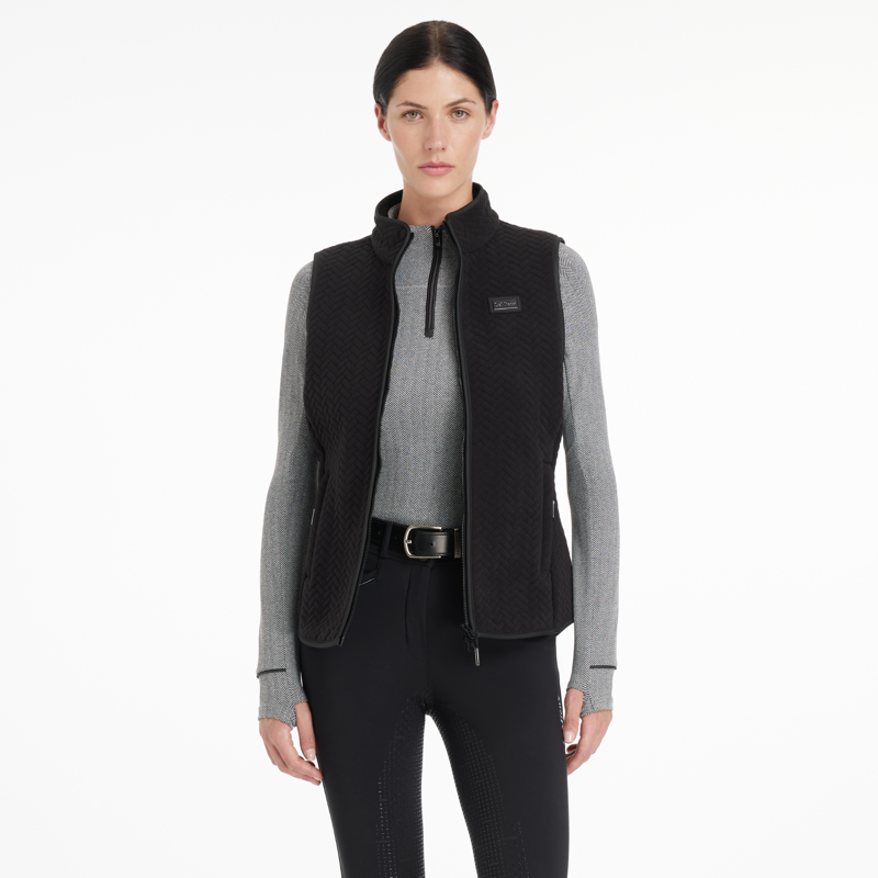 LeMieux Aspen Herringbone Fleece Gilet - Black-2