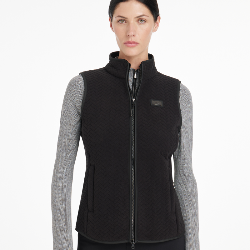 LeMieux Aspen Herringbone Fleece Gilet - Black-3