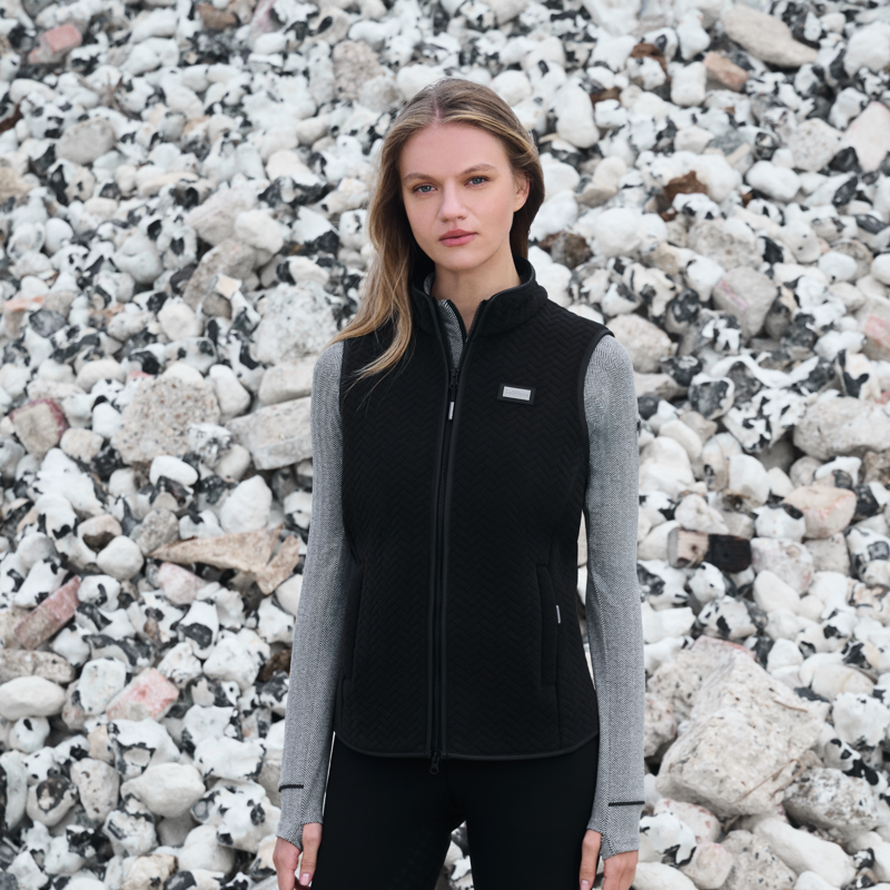 LeMieux Aspen Herringbone Fleece Gilet - Black-5