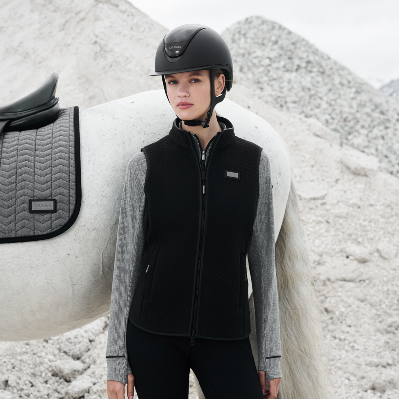 LeMieux Aspen Herringbone Fleece Gilet - Black-6