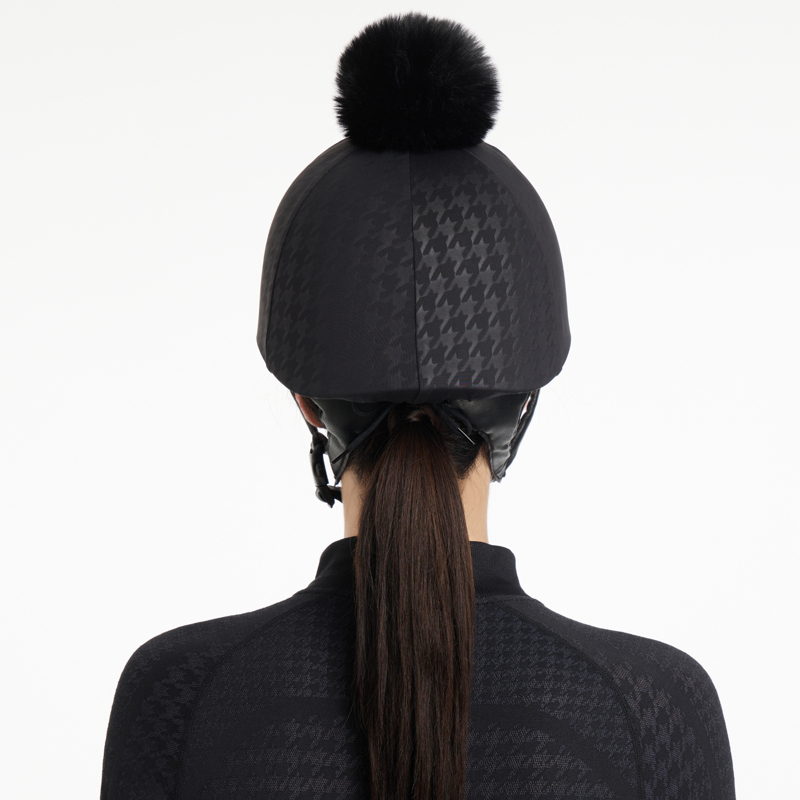 LeMieux Aspen Hat Silk - Houndstooth Black-2