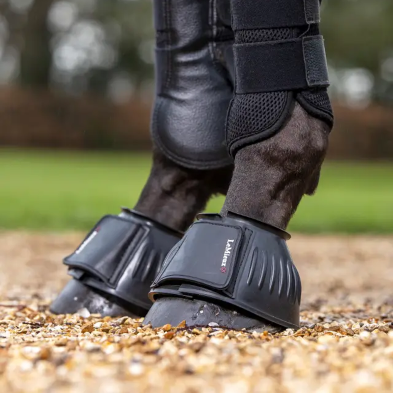 LeMieux Rubber Bell Boots with Neoprene - Black-3