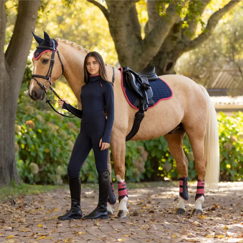 LeMieux Suede GP Square - Navy/Cranberry-2