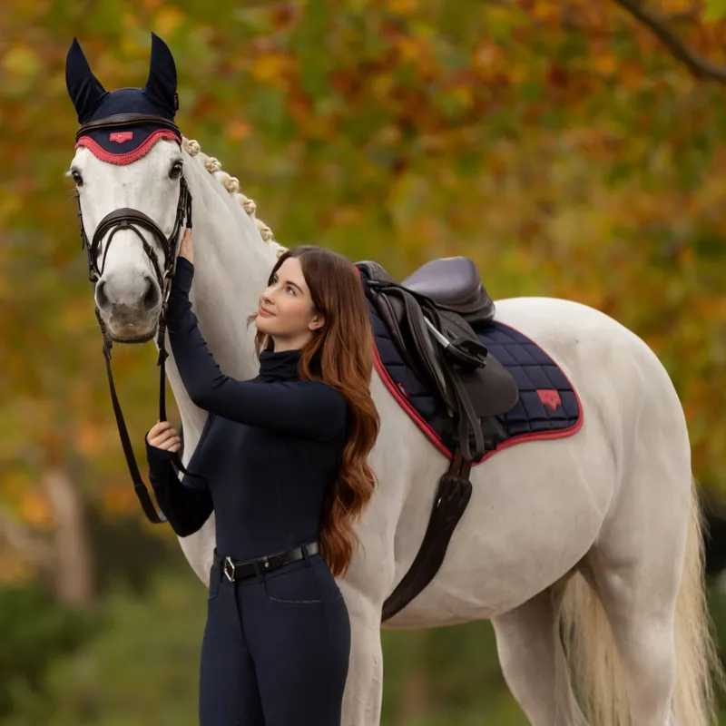 LeMieux Loire Classic Close Contact Square - Navy/Cranberry-2