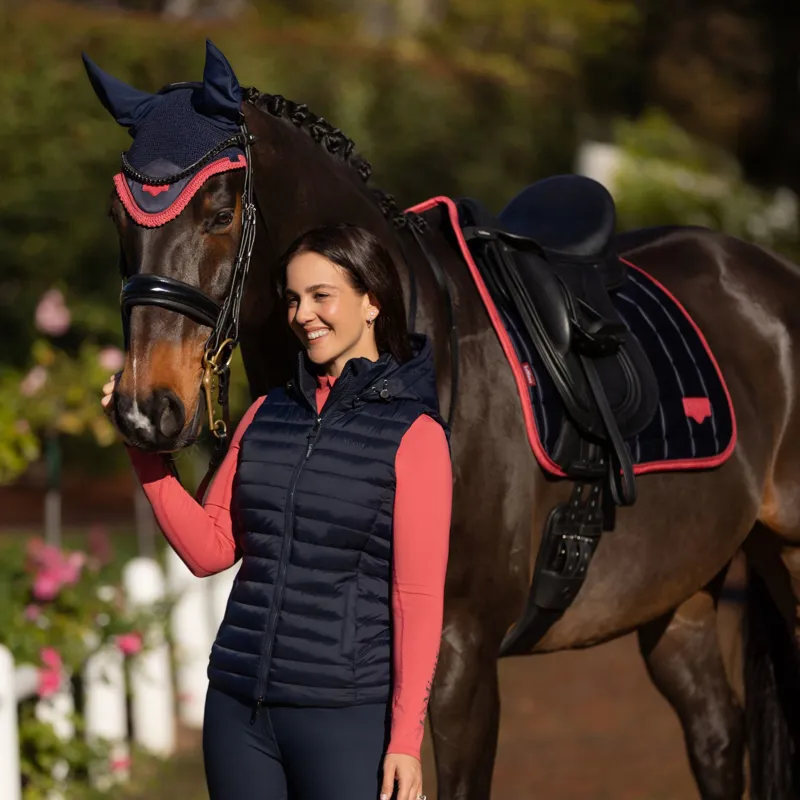 LeMieux Loire Classic Dressage Square - Navy/Cranberry-2