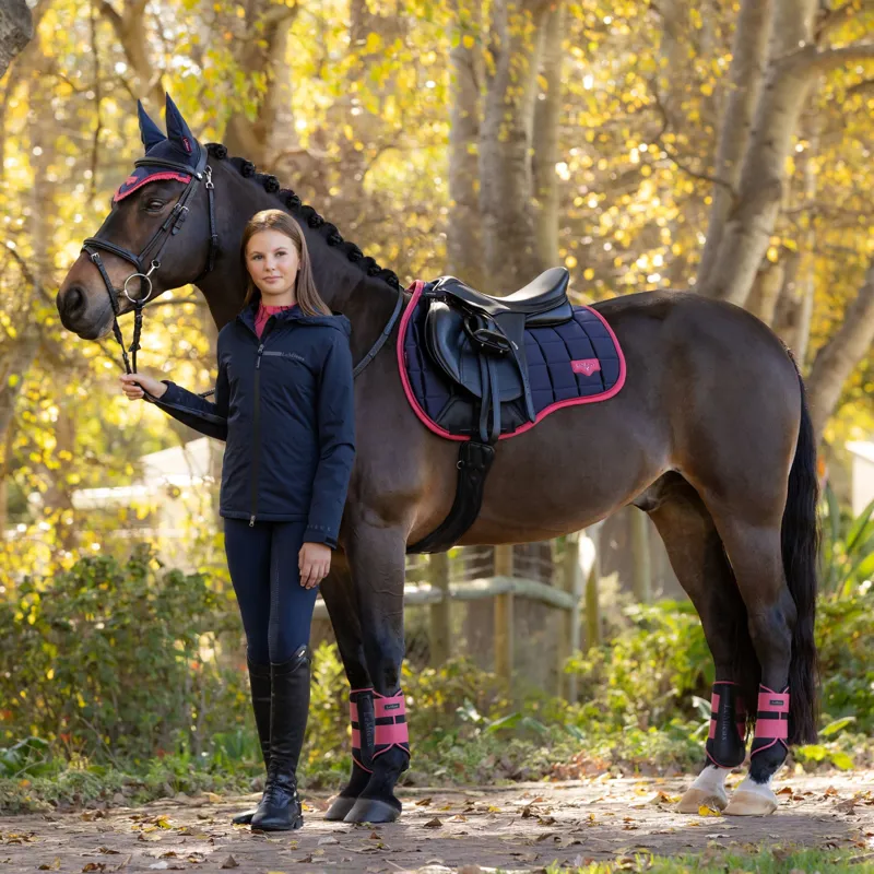 LeMieux Loire Classic GP Square - Navy/Cranberry-2