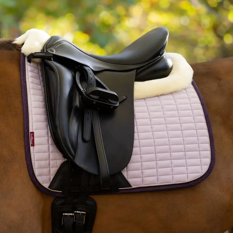 LeMieux Merino+ Suede Dressage Square - Lilac-1