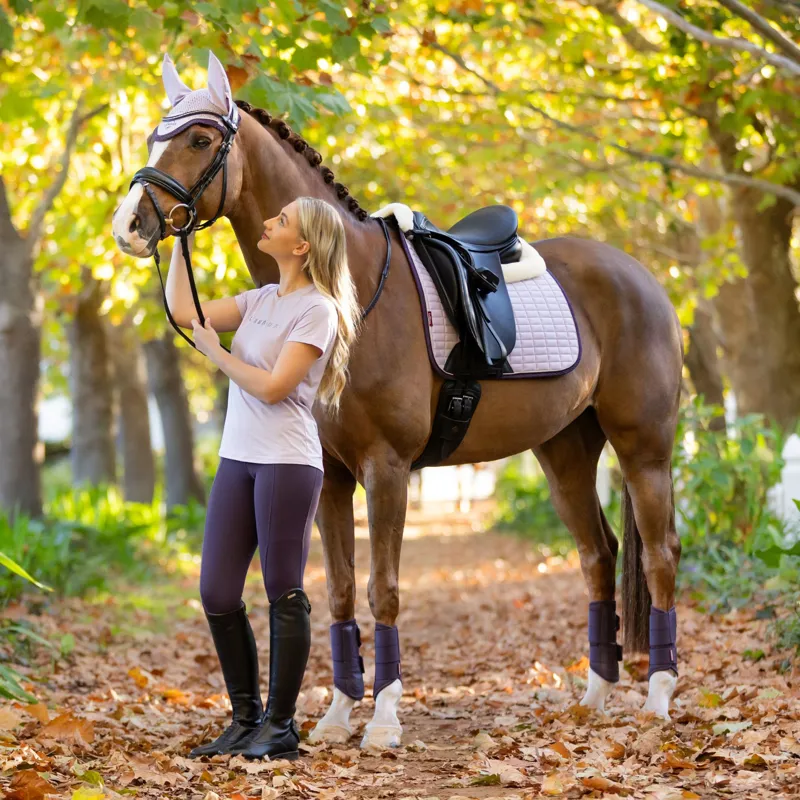LeMieux Merino+ Suede Dressage Square - Lilac-2
