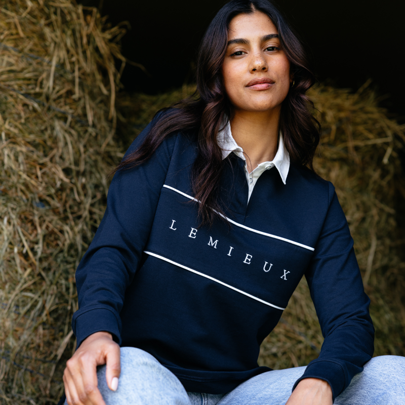 LeMieux Ladies Rochelle Rugby Shirt - Navy-3