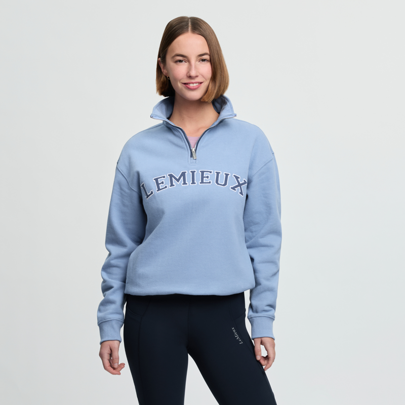 LeMieux Ladies Kelsie Quarter Neck Sweat - Powder Blue-4