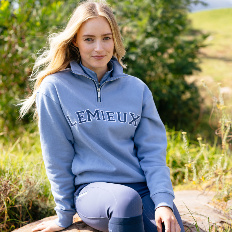 LeMieux Ladies Kelsie Quarter Neck Sweat - Powder Blue-6
