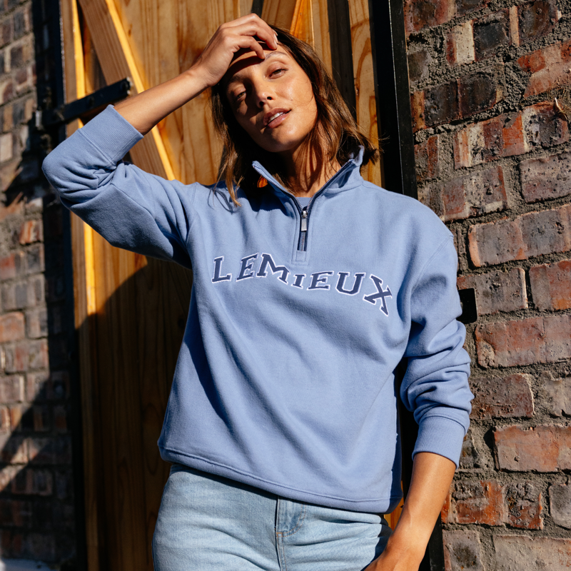 LeMieux Ladies Kelsie Quarter Neck Sweat - Powder Blue-8