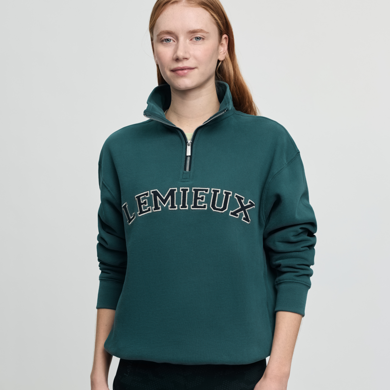 LeMieux Ladies Kelsie Quarter Neck Sweat - Jungle-3