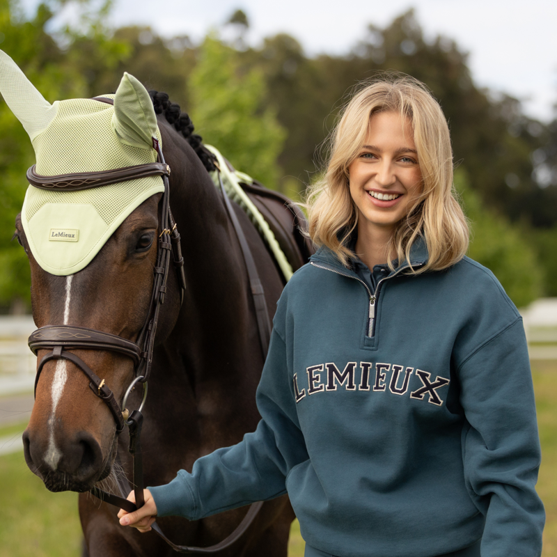 LeMieux Ladies Kelsie Quarter Neck Sweat - Jungle-5