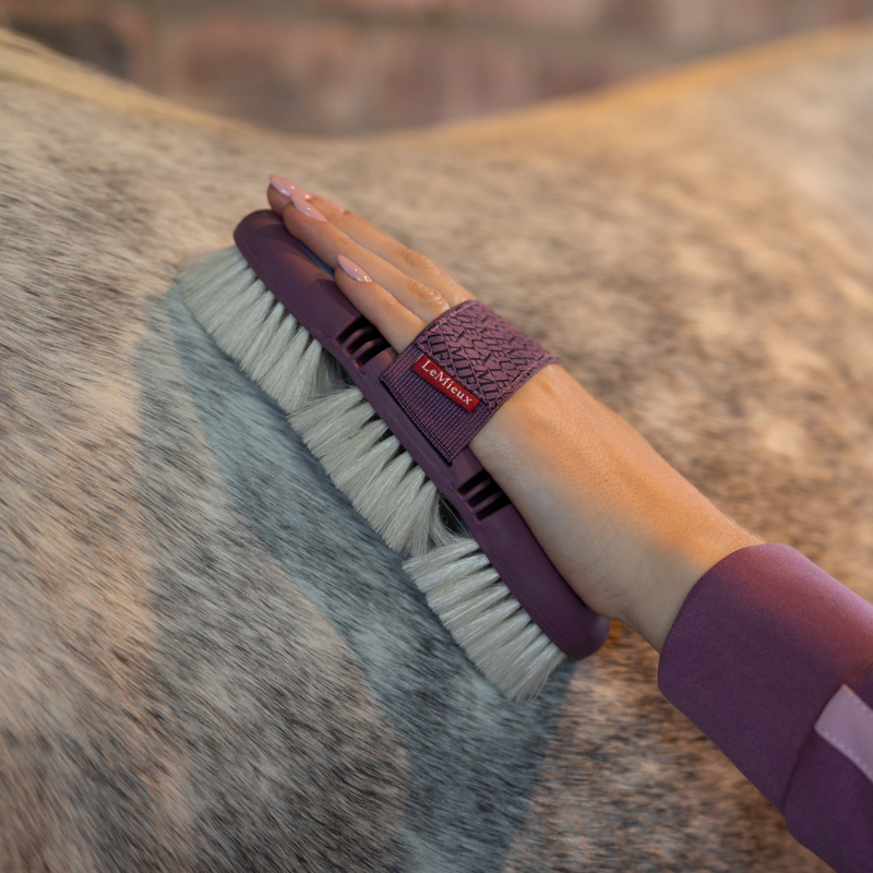 LeMieux Flexi Goat Hair Body Brush - Powder Blue/Mallow-2