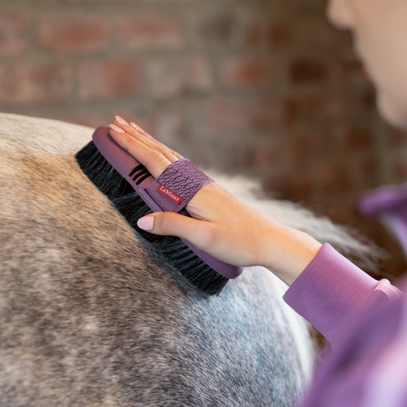 LeMieux Flexi Horse Hair Body Brush - Powder Blue/Mallow-2