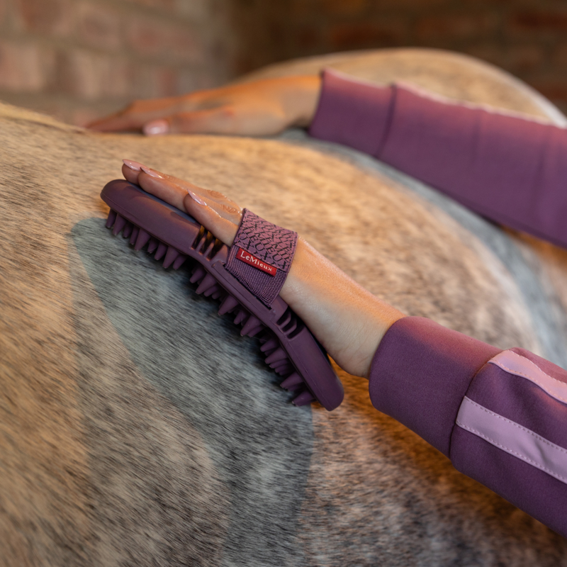 LeMieux Flexi Massage Brush - Powder Blue/Mallow-1