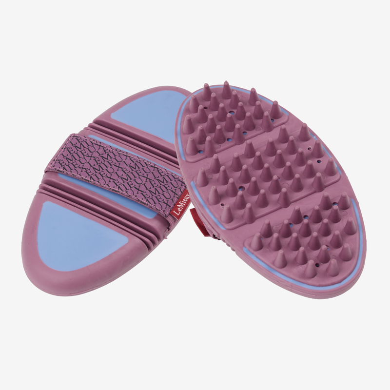 LeMieux Flexi Massage Brush - Powder Blue/Mallow