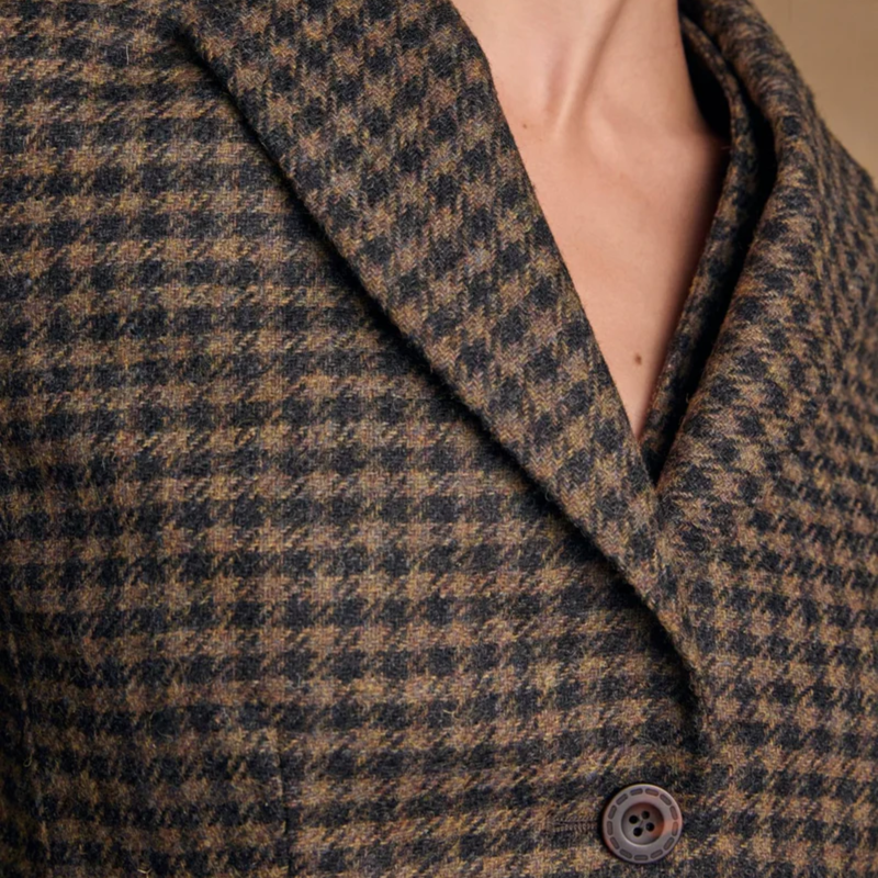 Jack Murphy Ladies Tara Tweed Hacking Jacket - Earth Check-1